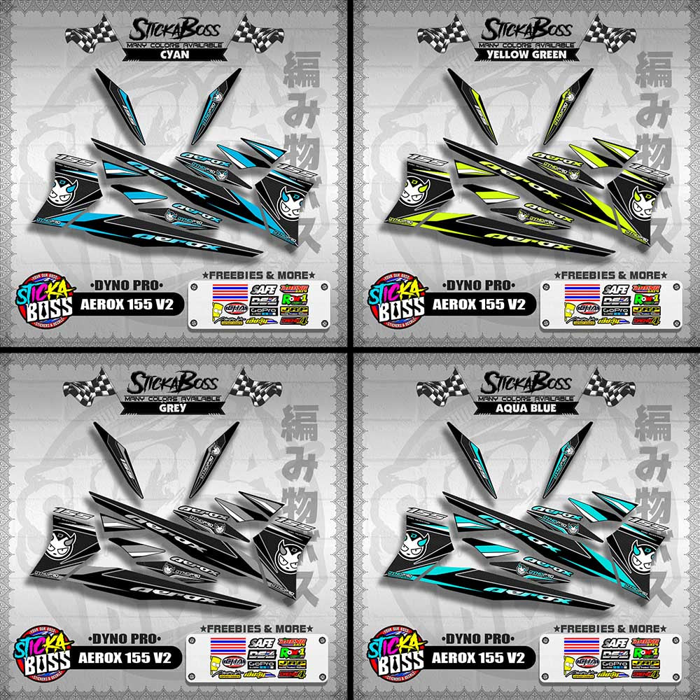 AEROX 155 V2 DECALS ( DYNO PRO )【WITH FREEBIES】