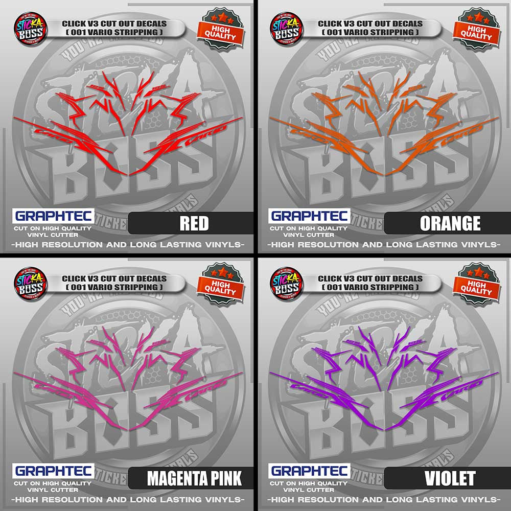CLICK V3 CUT OUT DECALS ( 2025 VARIO STRIPPING 001 ) | VINYL WATERPROOF CUT-OUT STICKER DECALS