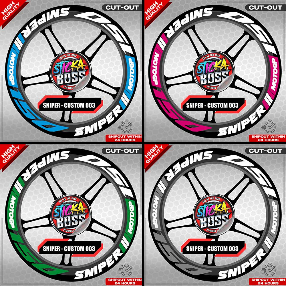 SNIPER 150 / 155 MAGS STICKER SET ( 2 MAGS ) - CUSTOM 003 | VINYL WATERPROOF CUT-OUT DECALS