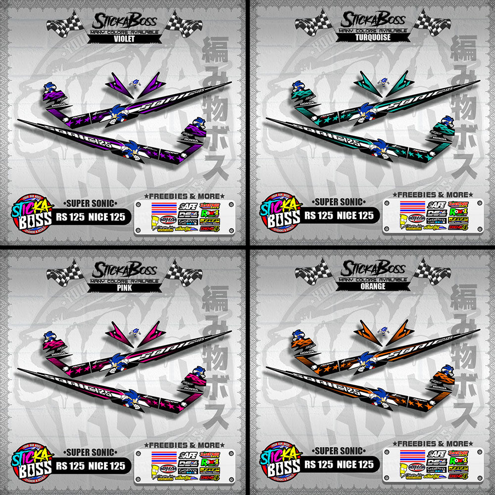 RS 125 / NICE 125 DECALS ( SUPER SONIC )【WITH FREEBIES】