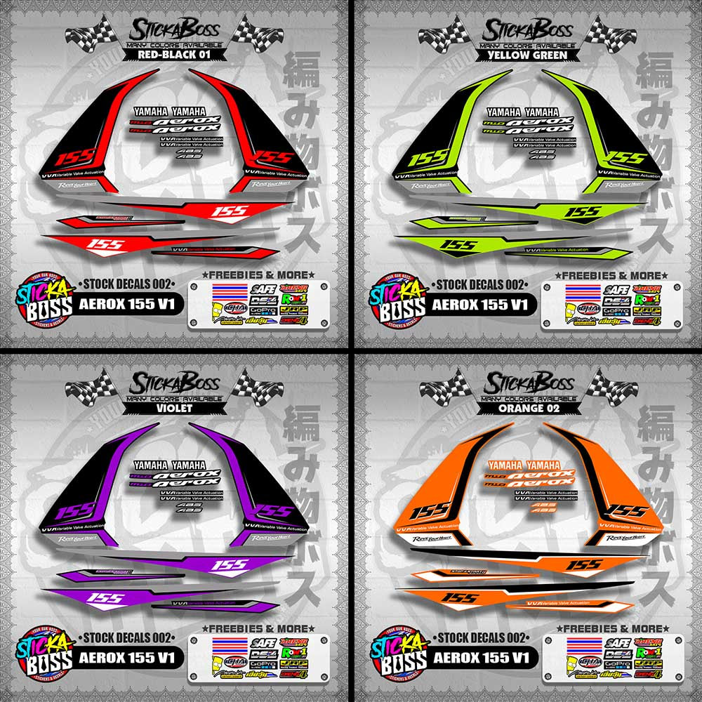 AEROX 155 V1 ( STOCK DECALS 002 )【WITH FREEBIES】