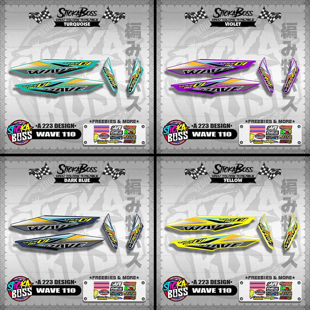 WAVE 110 DECALS ( A 223 DESIGN )【WITH FREEBIES】