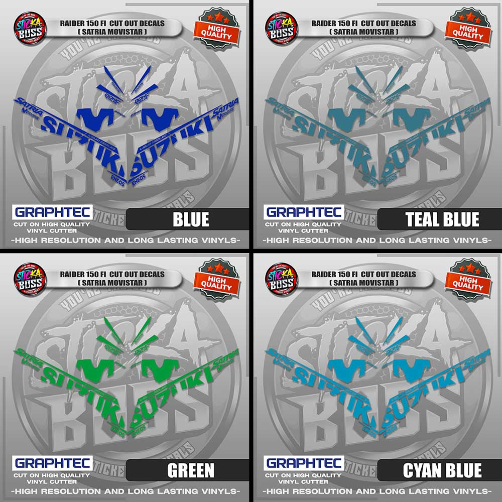 RAIDER 150 FI CUT OUT DECALS ( SATRIA MOVISTAR ) | VINYL WATERPROOF CUT-OUT STICKER DECALS