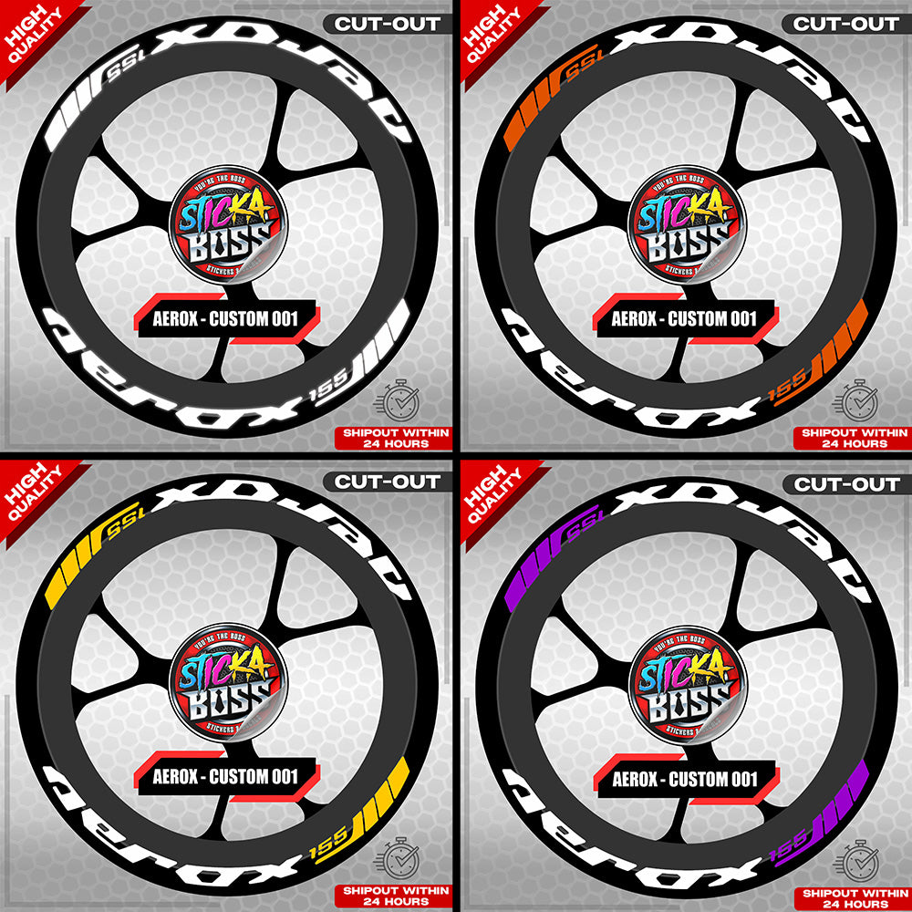 AEROX 155 MAG STICKER SET ( 2 MAGS ) - CUSTOM 001 | VINYL WATERPROOF CUT-OUT DECALS