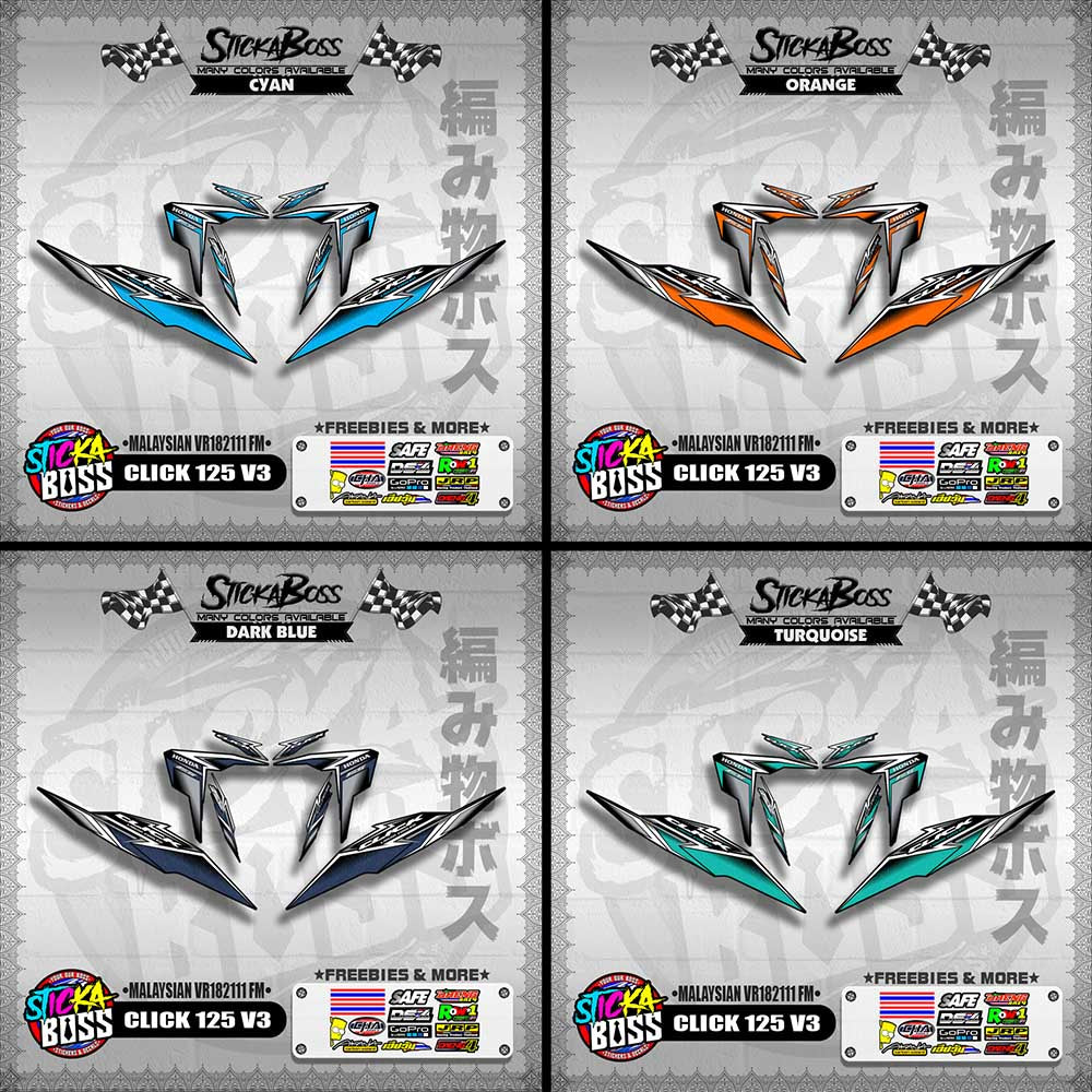 CLICK 125 V3 DECALS ( MALAYSIAN VR182111 FM )【WITH FREEBIES】