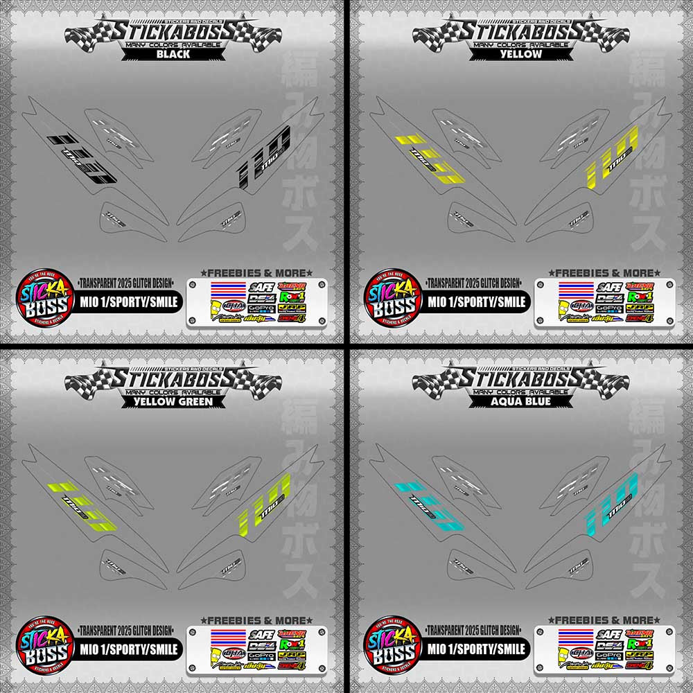 【PREMIUM UV PRINT】TRANSPARENT MIO 1/SPORTY /SMILE STICKER DECALS (2025 GLITCH DESIGN )