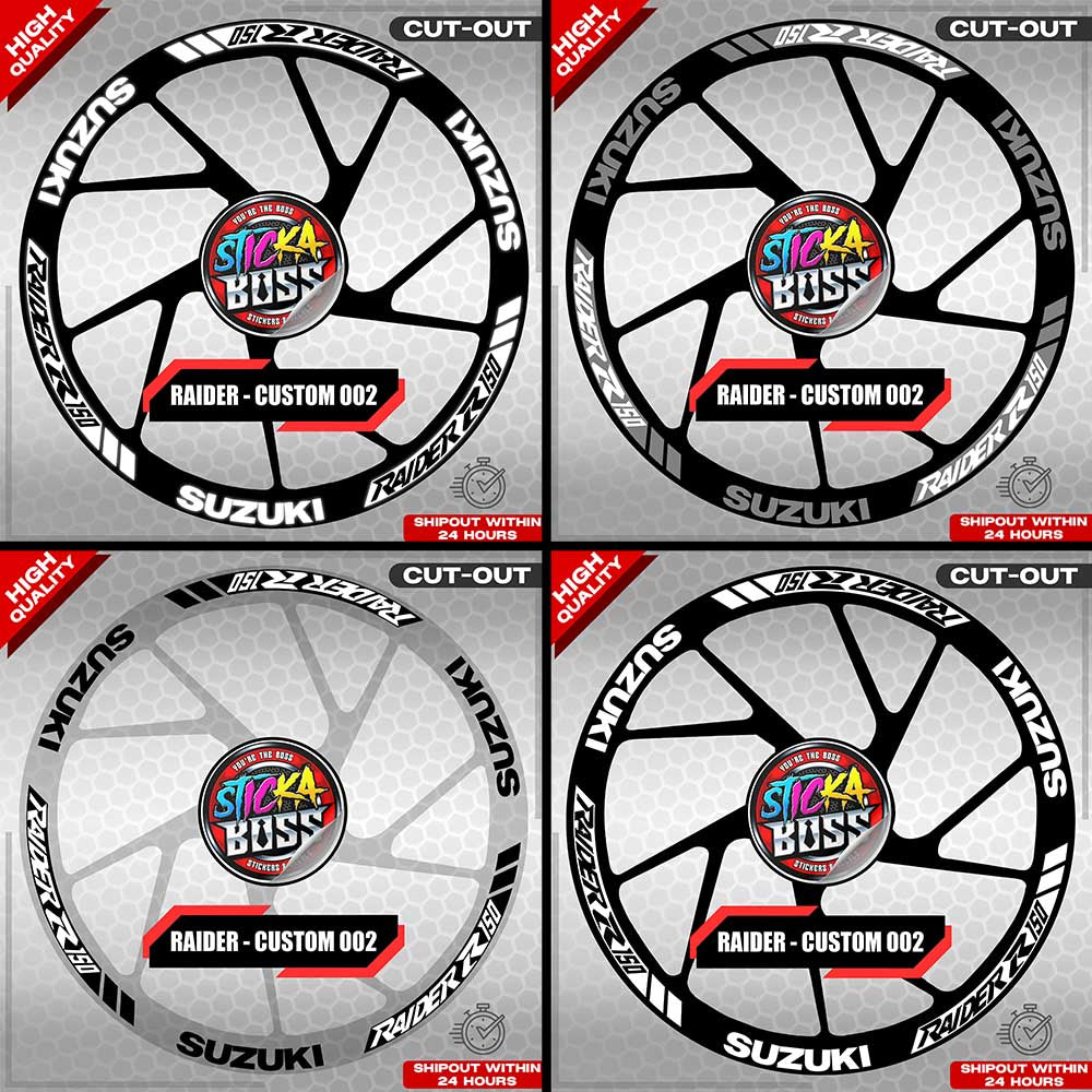 RAIDER R150 MAG STICKER SET ( 2 MAGS ) - CUSTOM 002 | VINYL WATERPROOF CUT-OUT DECALS