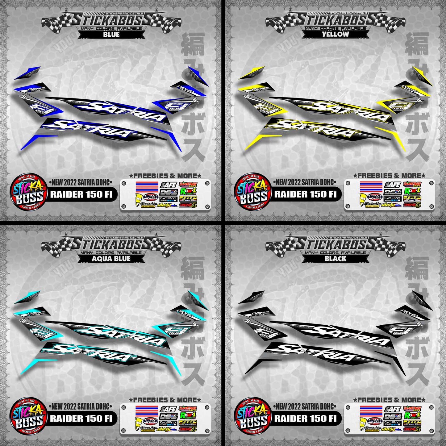 SUZUKI RAIDER 150 Fi STOCK DECAL (NEW 2022 SATRIA DOHC)【WITH FREEBIES】