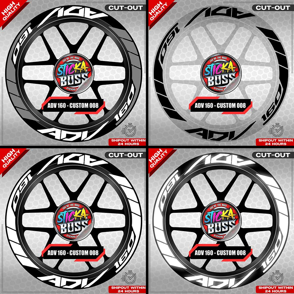 ADV 160 MAG STICKER SET ( 2 MAGS ) - CUSTOM 008 | VINYL WATERPROOF CUT-OUT DECALS