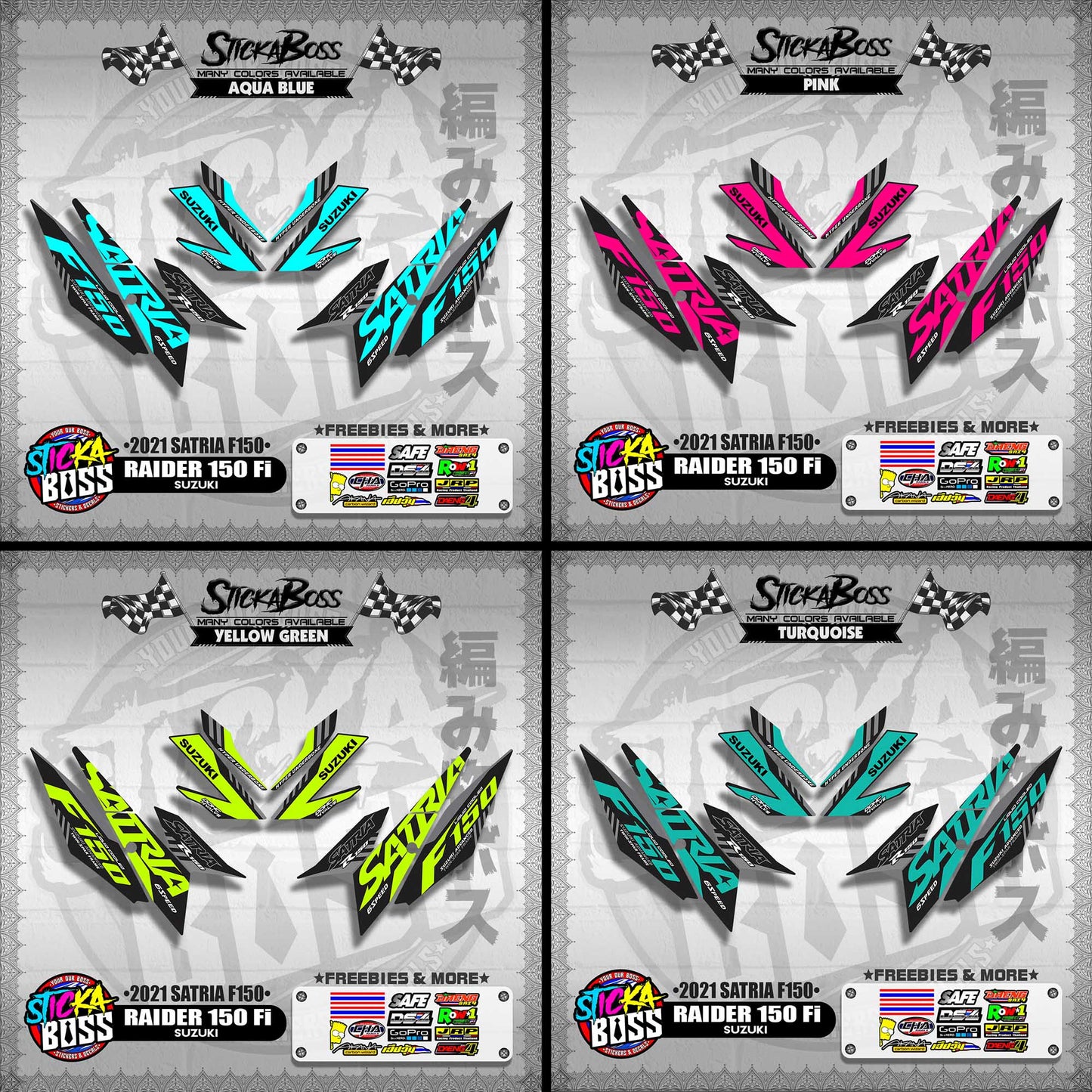 RAIDER 150 Fi DECALS ( 2021 SATRIA F150 )【WITH FREEBIES】
