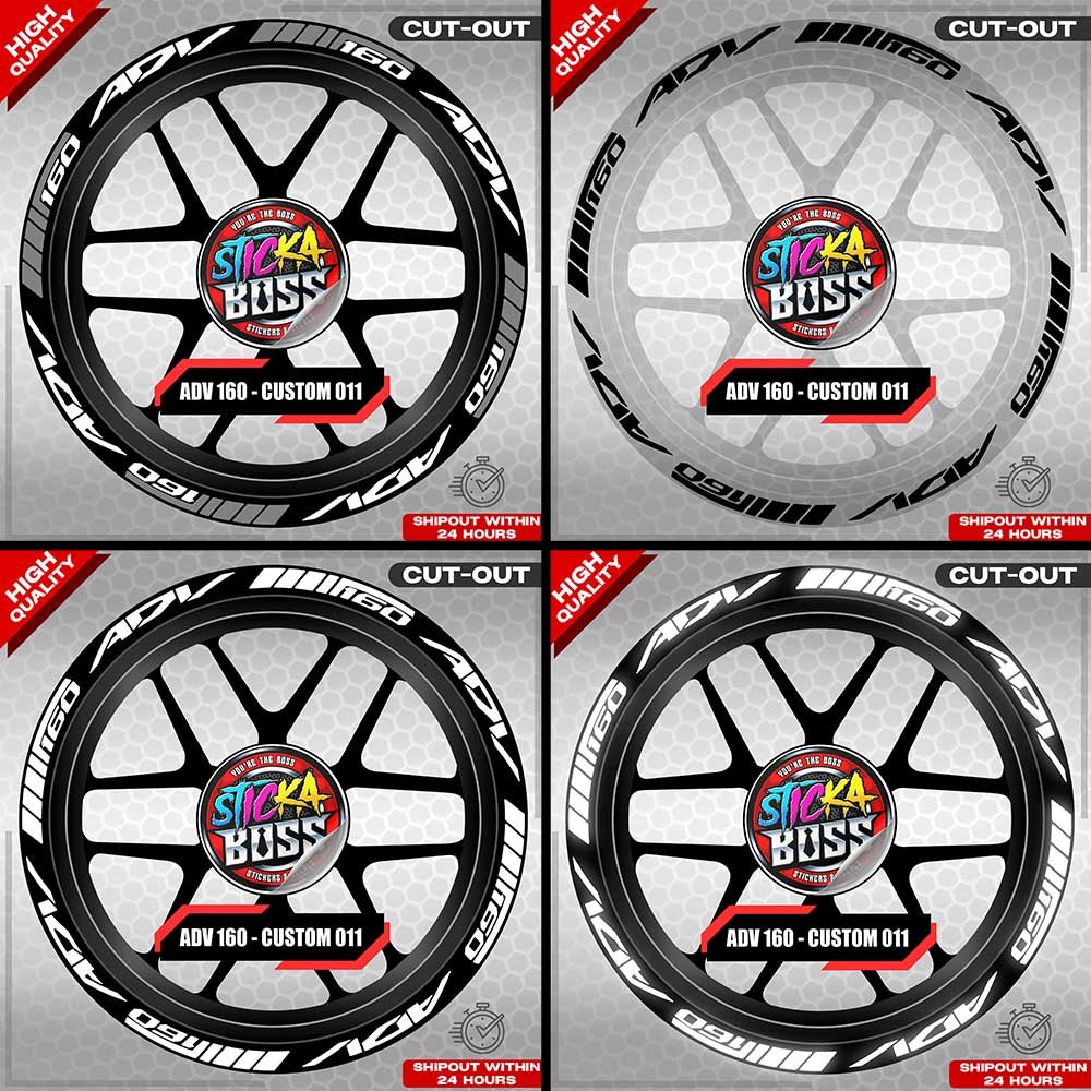 ADV 160 MAG STICKER SET ( 2 MAGS ) - CUSTOM 011 | VINYL WATERPROOF CUT-OUT DECALS