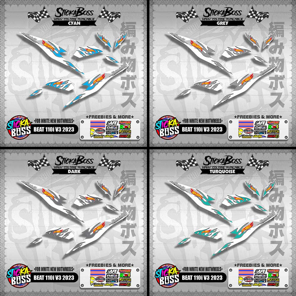 BEAT 110i V3 2023 DECALS ( FOR WHITE NEW HOTWHEELS )【WITH FREEBIES】