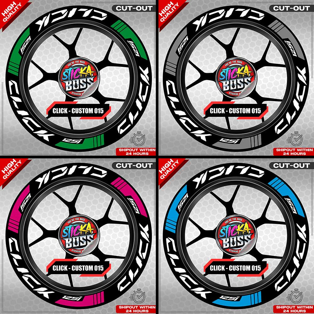 CLICK 125 MAG STICKER SET ( 2 MAGS ) - CUSTOM 015 | VINYL WATERPROOF CUT-OUT DECALS