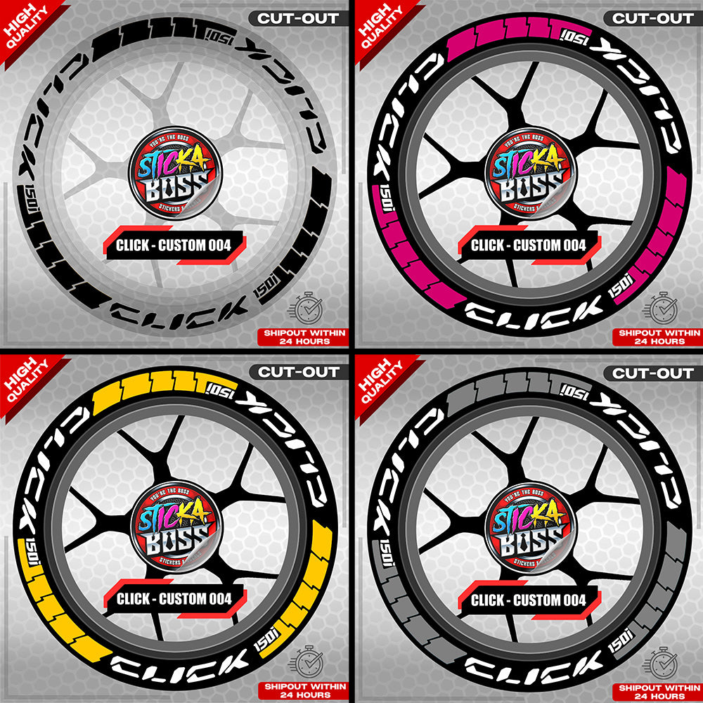 CLICK 150 MAGS STICKER SET ( 2 MAGS ) - CUSTOM 004 | VINYL WATERPROOF CUT-OUT DECALS