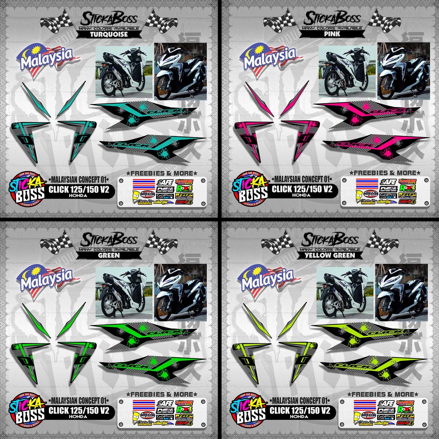 CLICK 125 / 150 V2 DECALS ( MALAYSIAN CONCEPT 01 )【WITH FREEBIES】