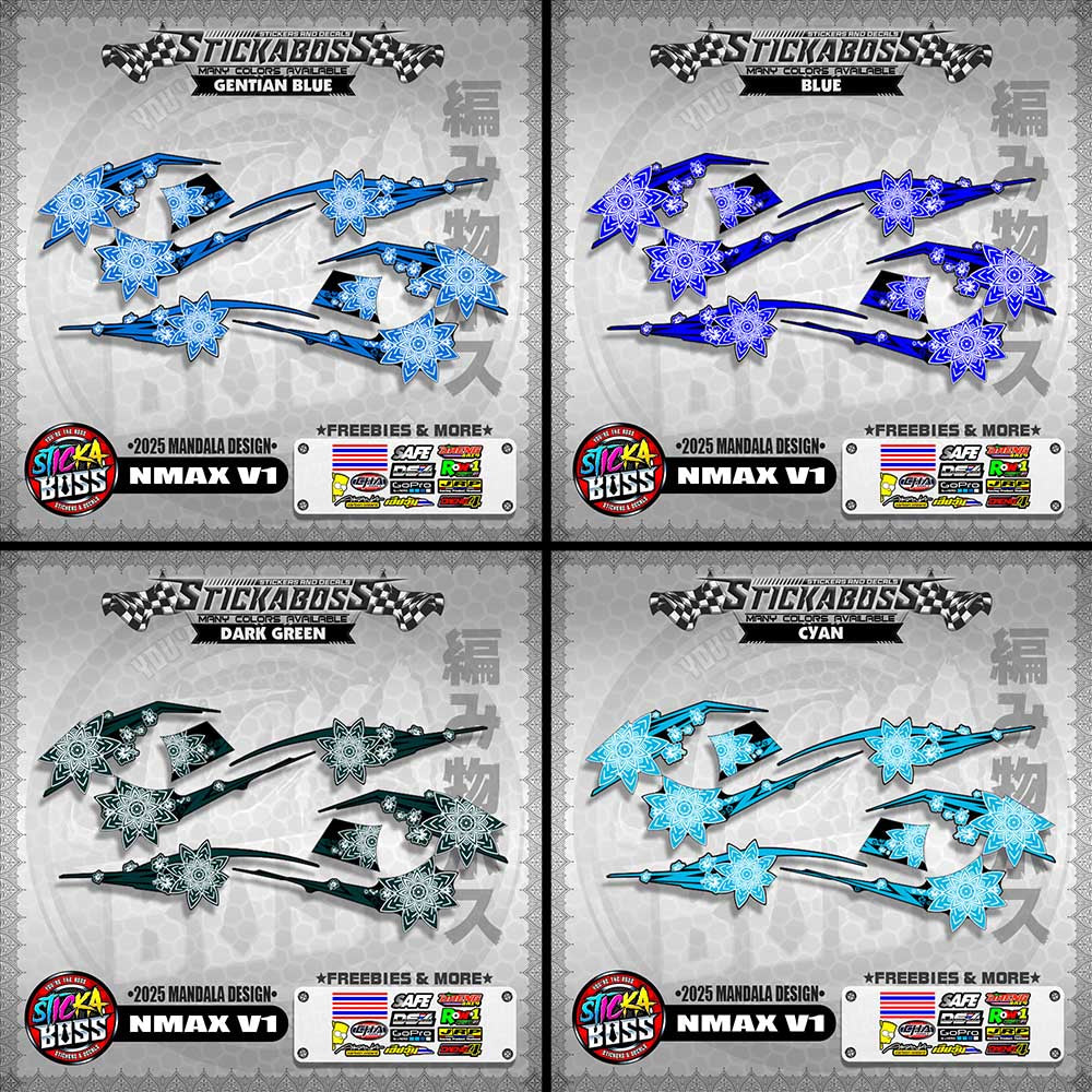 NMAX V1 INDO-THAI-MALAYSIAN STICKER DECALS ( 2025 MANDALA DESIGN )【WITH FREEBIES】