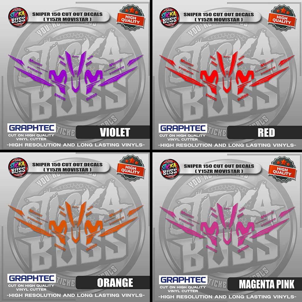 SNIPER 150 CUT OUT DECALS ( Y15ZR MOVISTAR ) | VINYL WATERPROOF CUT-OUT STICKER DECALS