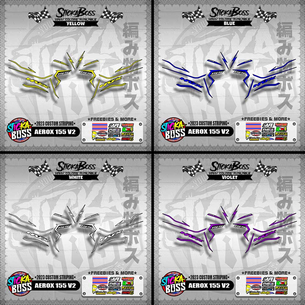 AEROX 155 V2 DECALS ( 2023 CUSTOM STRIPING )【WITH FREEBIES】