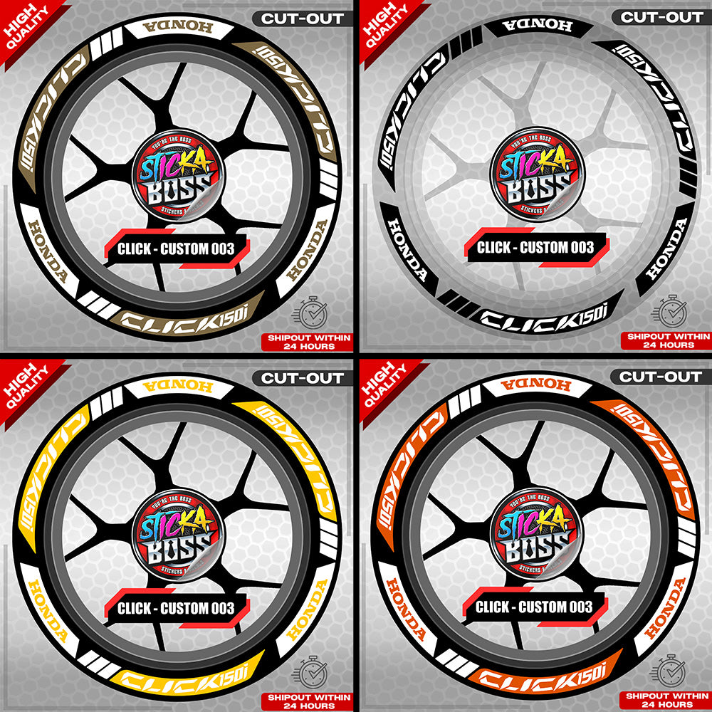 CLICK 150 MAGS STICKER SET ( 2 MAGS ) - CUSTOM 003 | VINYL WATERPROOF CUT-OUT DECALS