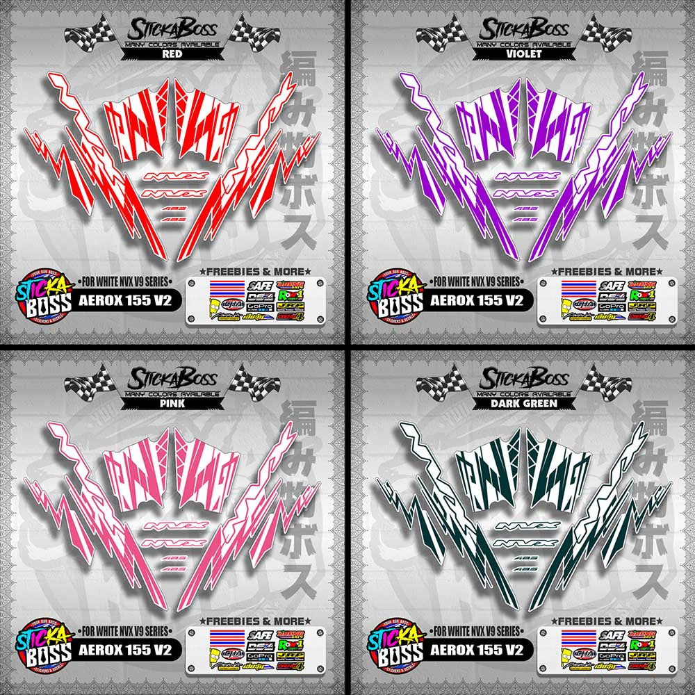 AEROX 155 V2 DECALS ( FOR WHITE NVX V9 SERIES )【WITH FREEBIES】