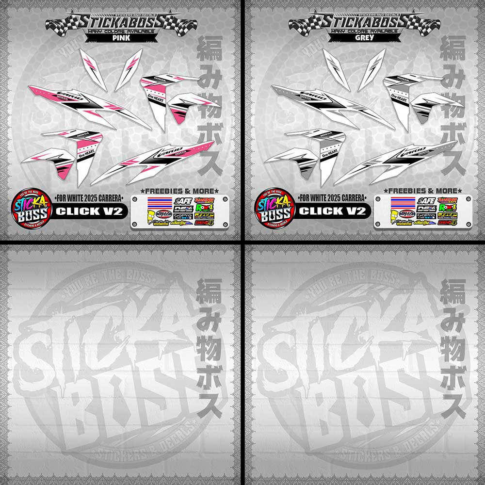 CLICK V2 STICKER DECALS ( FOR WHITE 2025 CARRERA )【WITH FREEBIES】