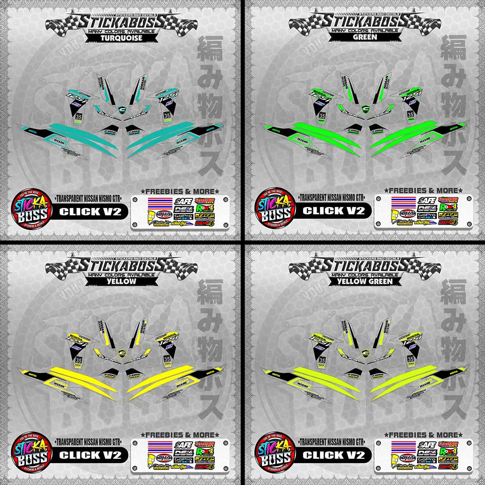 【PREMIUM UV PRINT】TRANSPARENT CLICK V2 STICKER DECALS ( NISSAN NISMO GTR )【WITH FREEBIES】