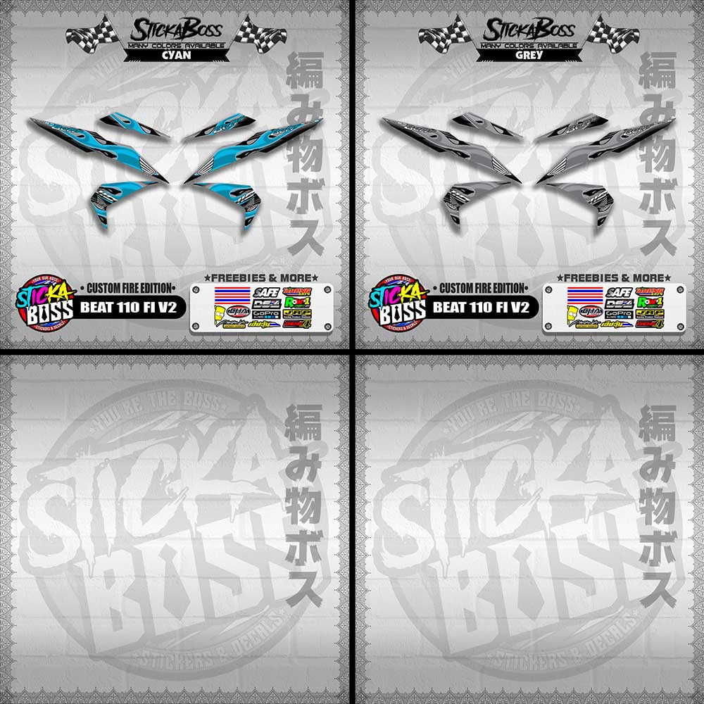 BEAT 110 FI V2 DECALS ( CUSTOM FIRE EDITION )【WITH FREEBIES】