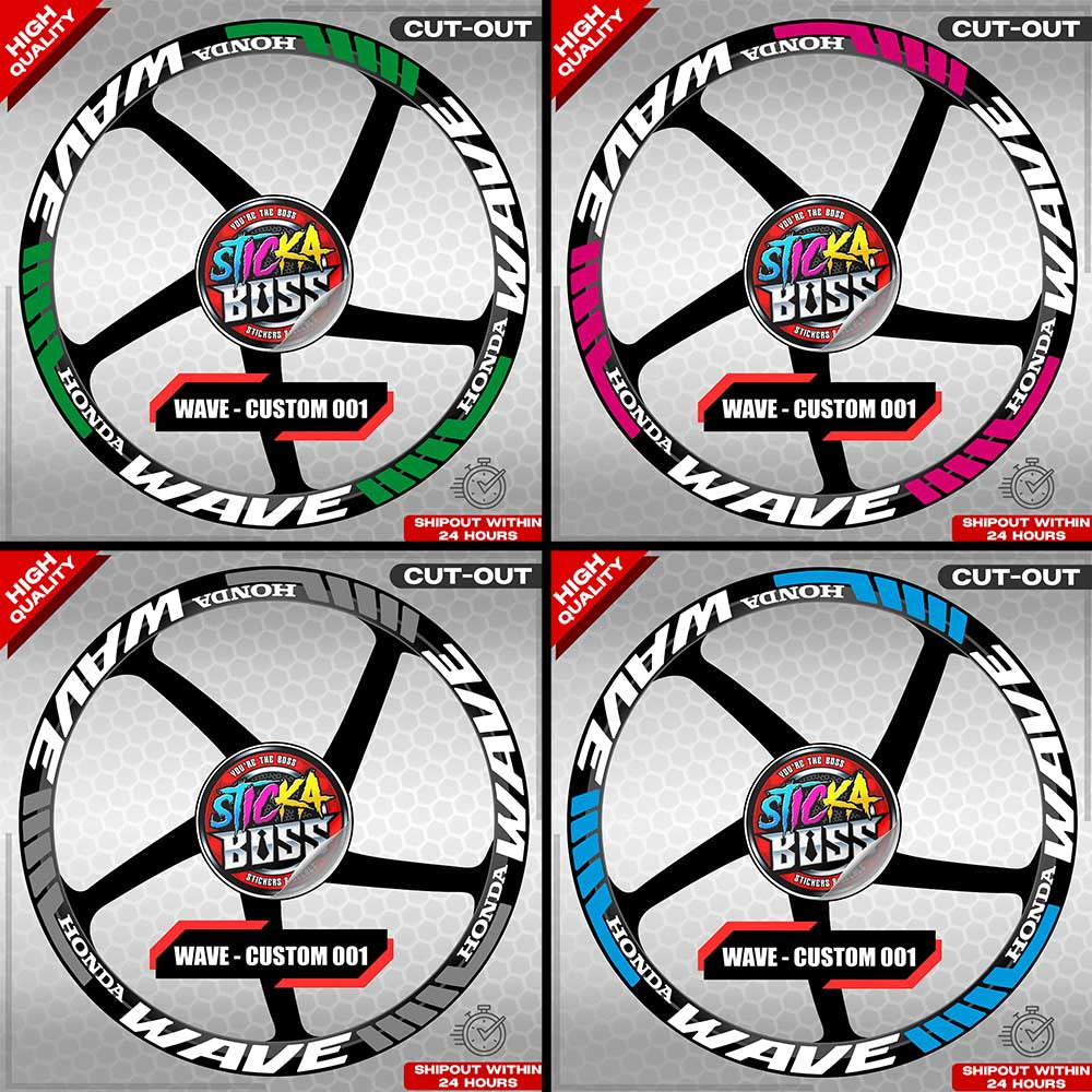 WAVE 110 / 125 MAG STICKER SET ( 2 MAGS ) - CUSTOM 001 | VINYL WATERPROOF CUT-OUT DECALS