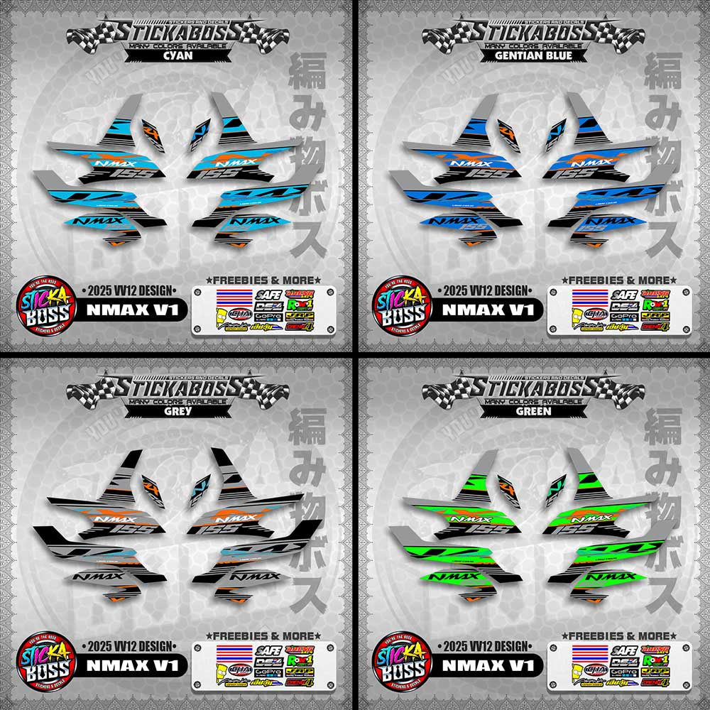 NMAX V1 MALAYSIAN STICKER DECALS ( 2025 VV12 DESIGN )【WITH FREEBIES】