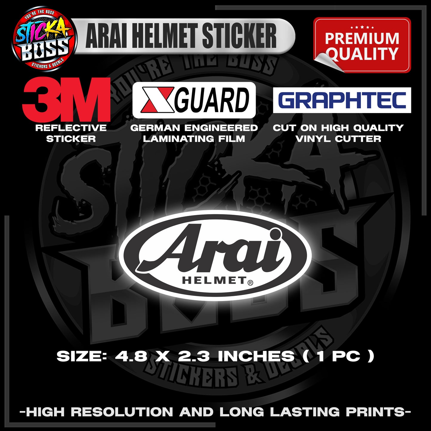 ARAI HELMET STICKER | 3M REFLECTIVE STICKER | PREMIUM LAMINATED【PREMIUM QUALITY】