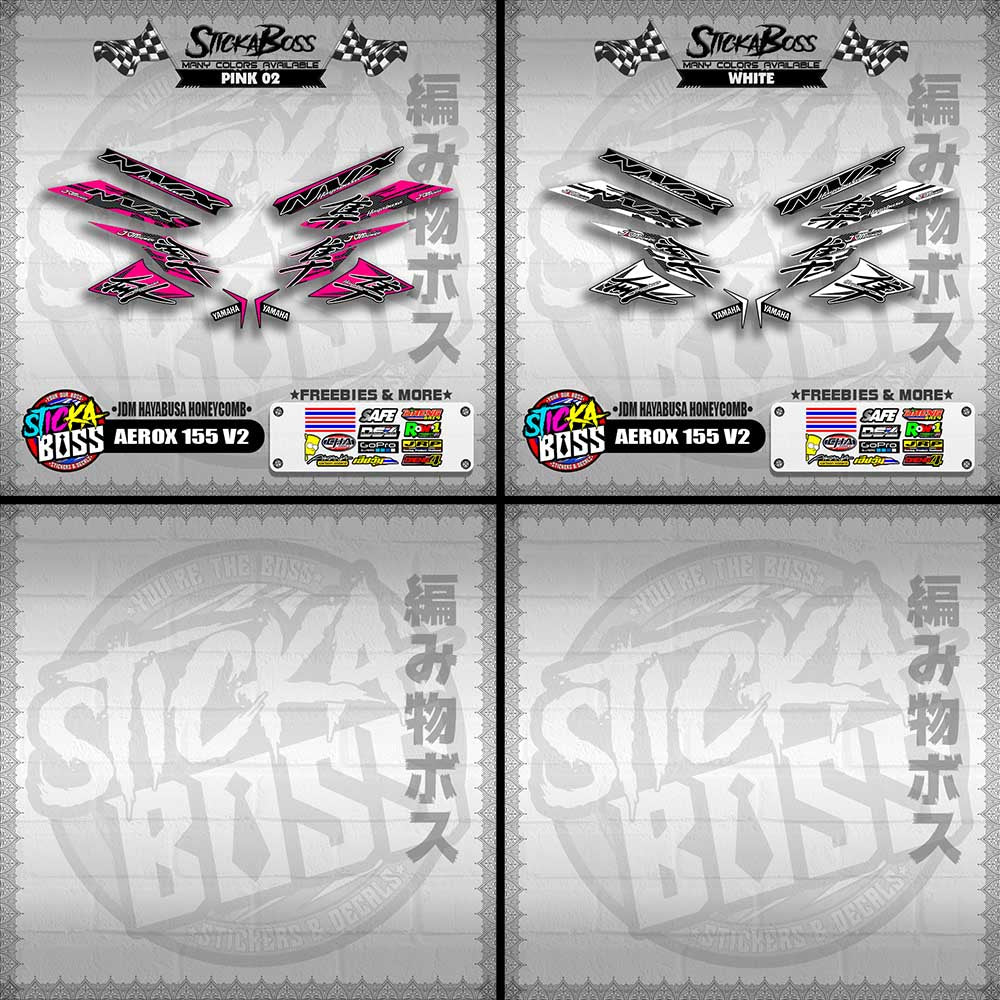 AEROX 155 V2 DECALS ( JDM HAYABUSA HONEYCOMB )【WITH FREEBIES】