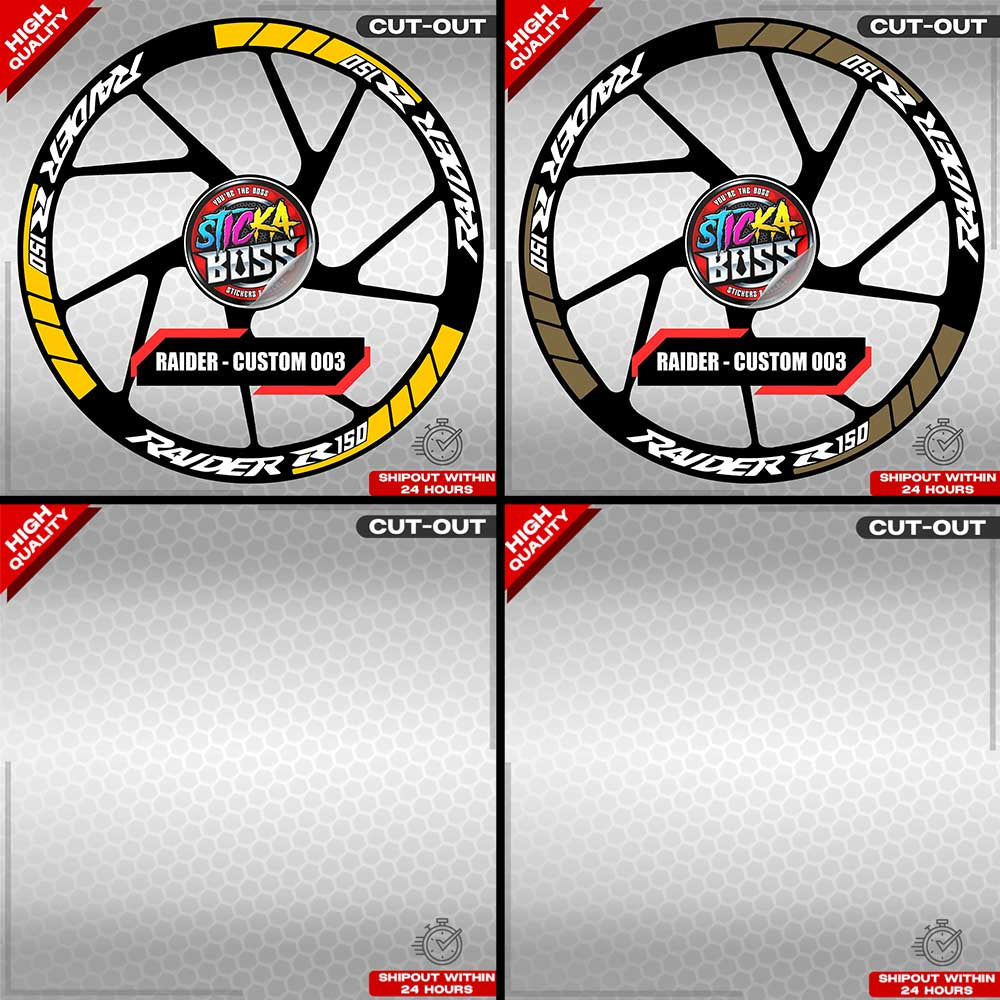 RAIDER R150 MAG STICKER SET ( 2 MAGS ) - CUSTOM 003 | VINYL WATERPROOF CUT-OUT DECALS