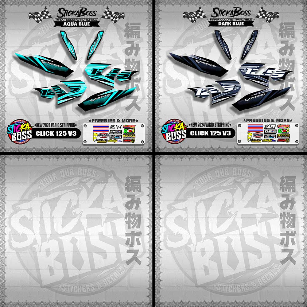 CLICK 125 V3 DECALS ( NEW 2024 VARIO STRIPPING )【WITH FREEBIES】