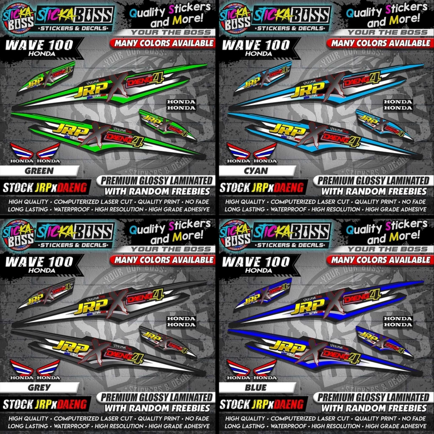 HONDA WAVE 100 Thai Decals ( Stock JRP x DAENG )【WITH FREEBIES】