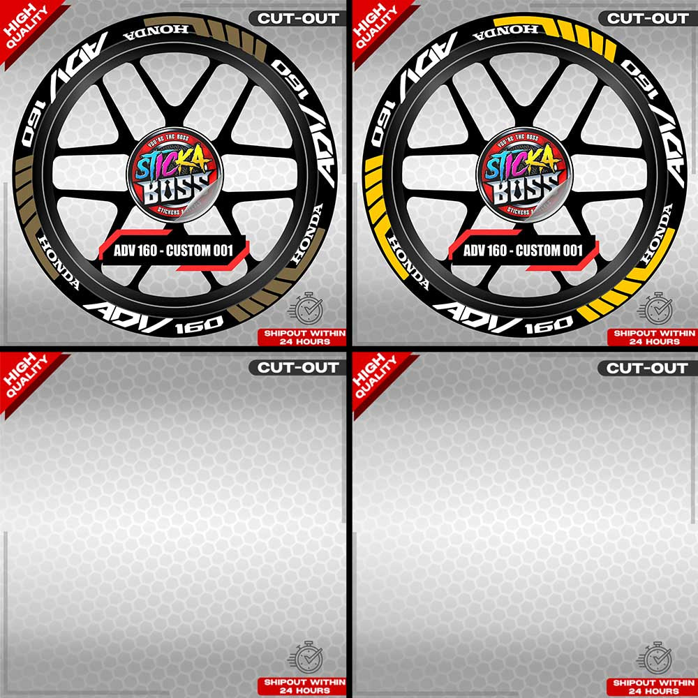 ADV 160 MAG STICKER SET ( 2 MAGS ) - CUSTOM 001 | VINYL WATERPROOF CUT-OUT DECALS