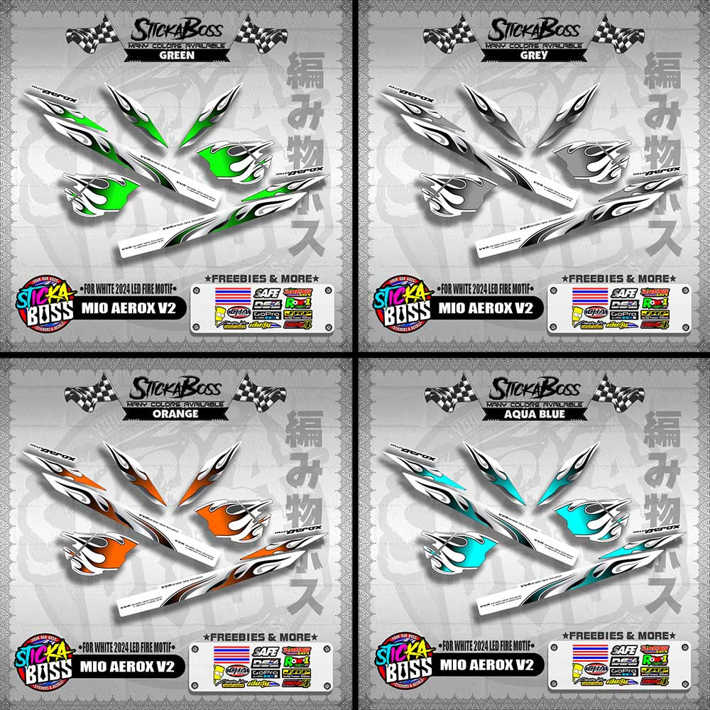 MIO AEROX V2 DECALS ( FOR WHITE 2024 LED FIRE MOTIF )【WITH FREEBIES】