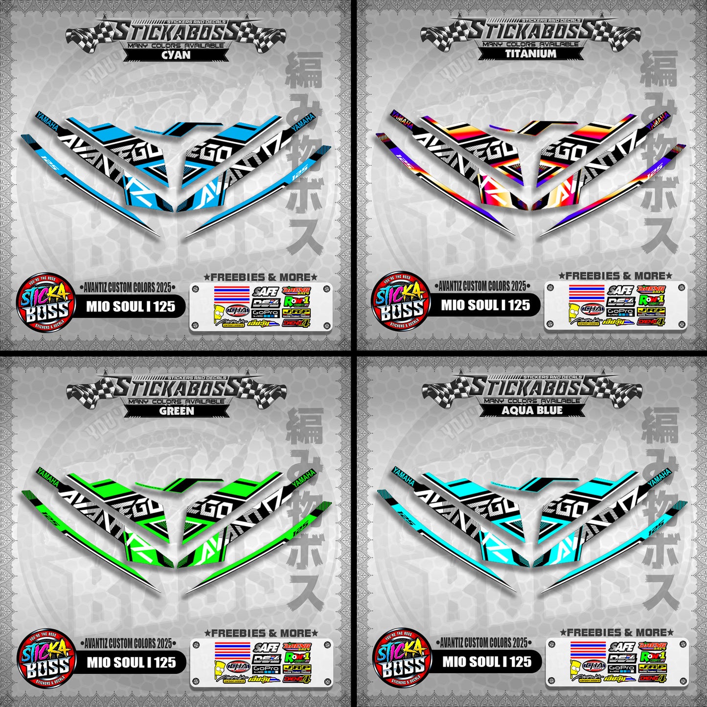 MIO SOUL I 125 STICKER DECALS ( AVANTIZ CUSTOM COLORS 2025 )【WITH FREEBIES】
