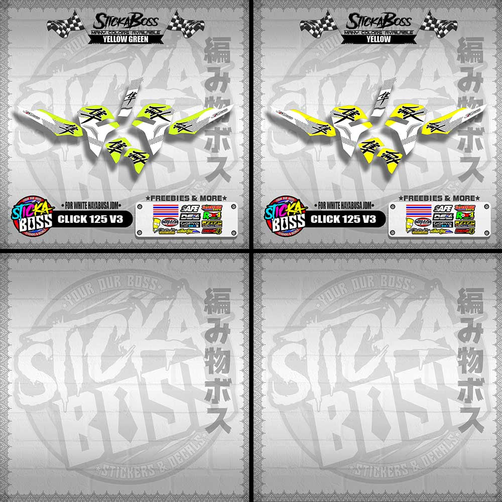 CLICK 125 V3 DECALS ( FOR WHITE HAYABUSA JDM )【WITH FREEBIES】