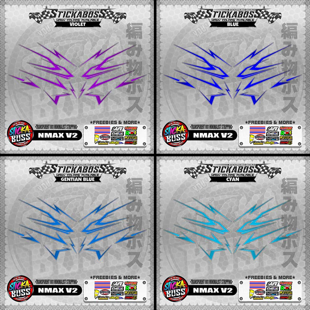 【PREMIUM UV PRINT】TRANSPARENT NMAX V2 STICKER DECALS ( 001 MINIMALIST STRIPPING )【WITH FREEBIES】