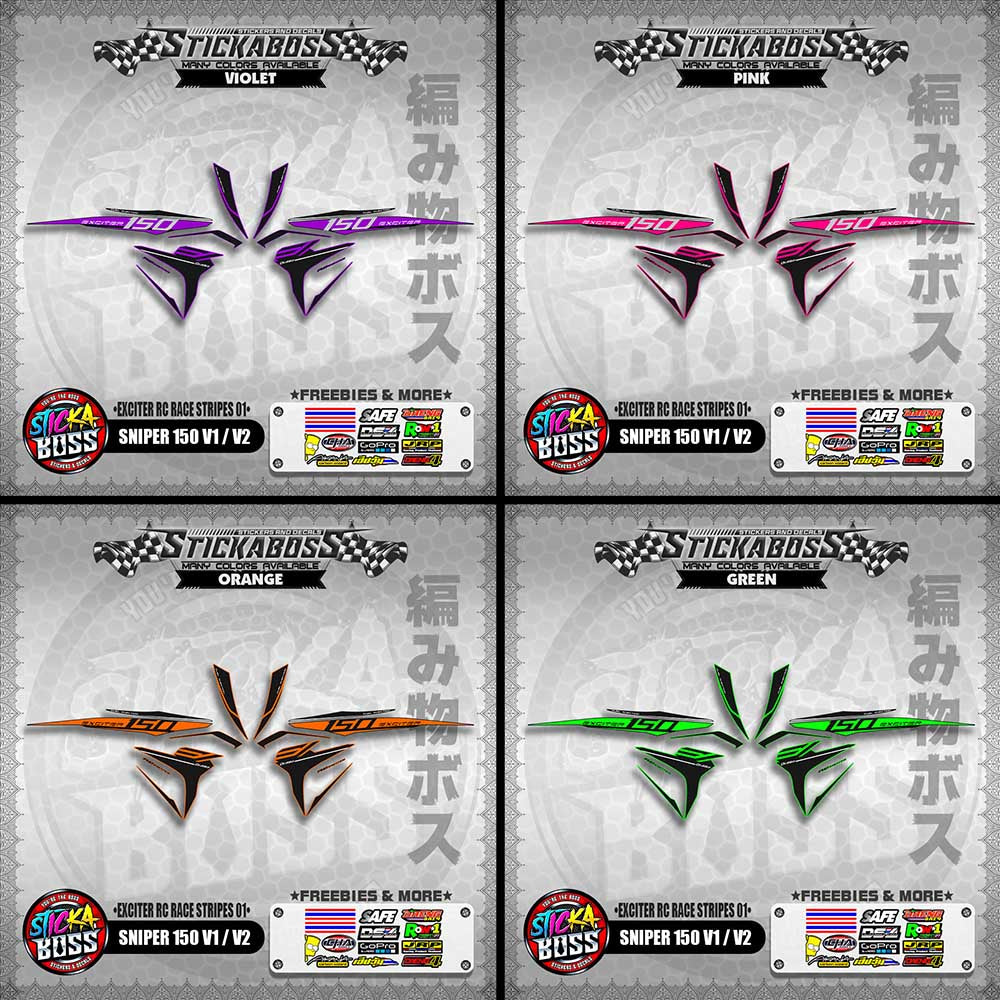 SNIPER 150 V1 / V2 DECALS ( EXCITER RC RACE STRIPES 01 )【WITH FREEBIES】