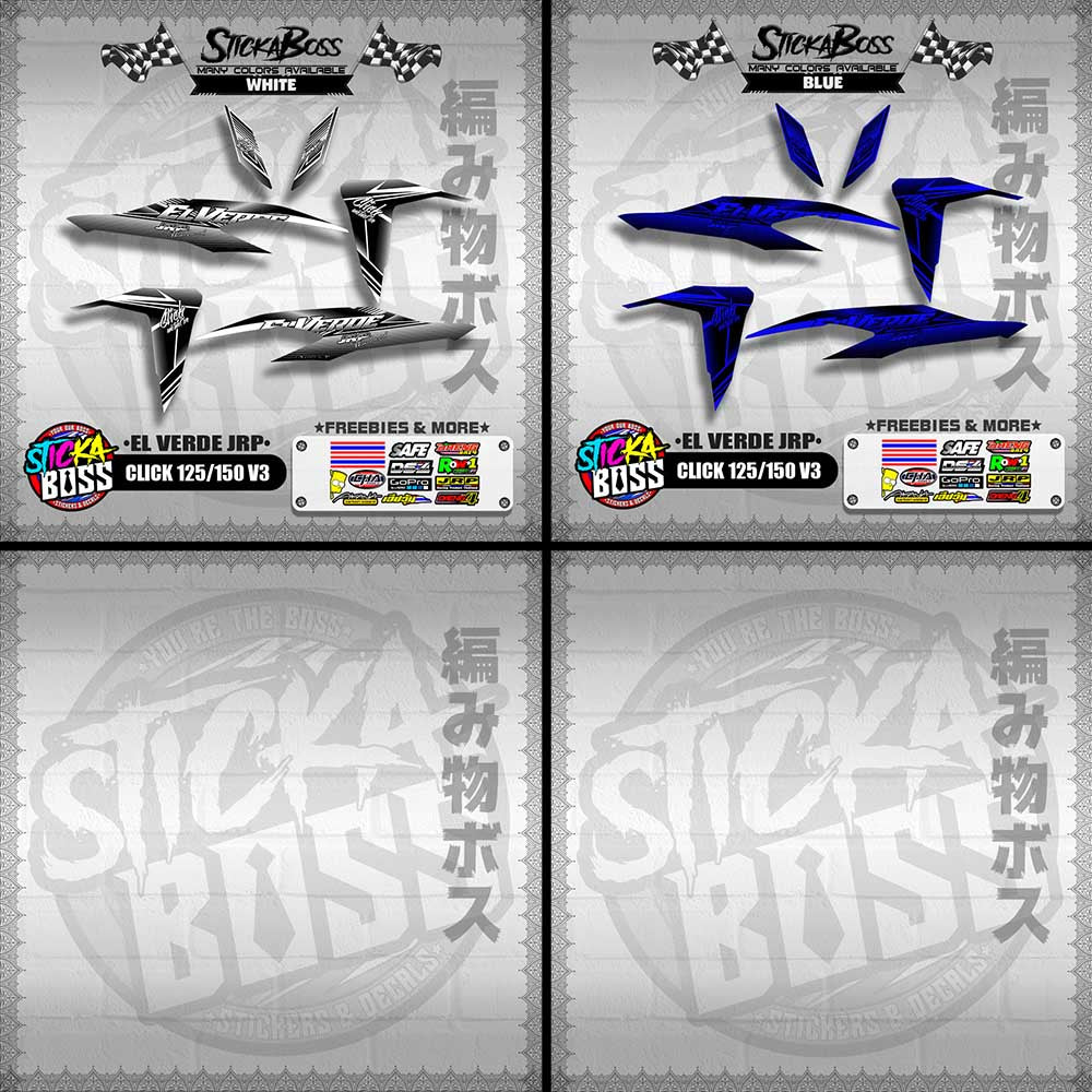 CLICK 125 / 150 V3 DECALS ( EL VERDE JRP )【WITH FREEBIES】