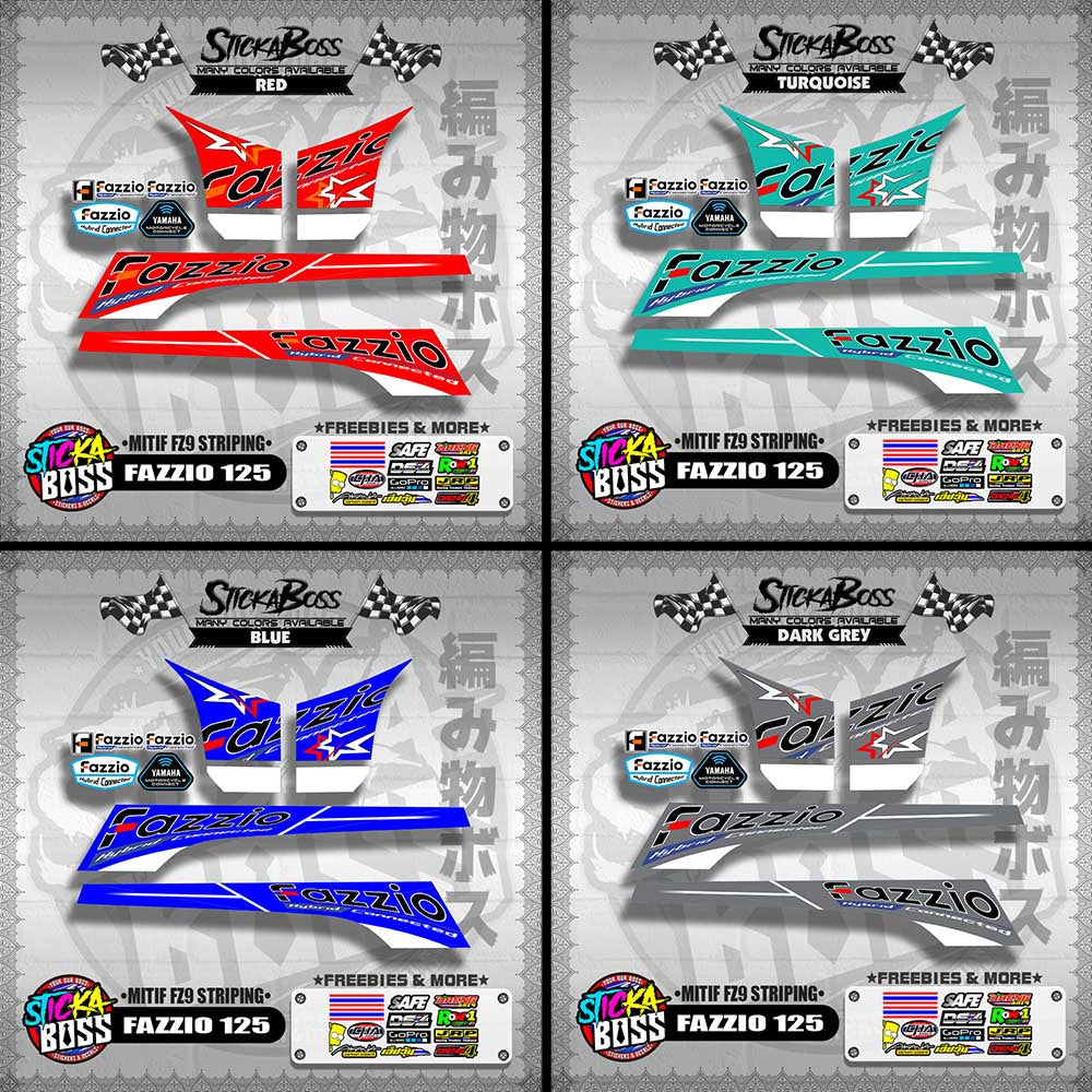 FAZZIO 125 DECALS ( MITIF FZ9 STRIPING )【WITH FREEBIES】