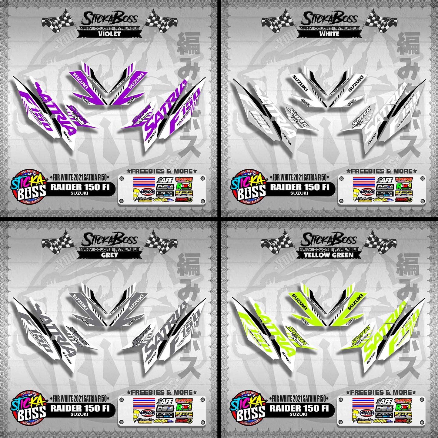 RAIDER 150 Fi DECALS ( FOR WHITE 2021 SATRIA F150 )【WITH FREEBIES】