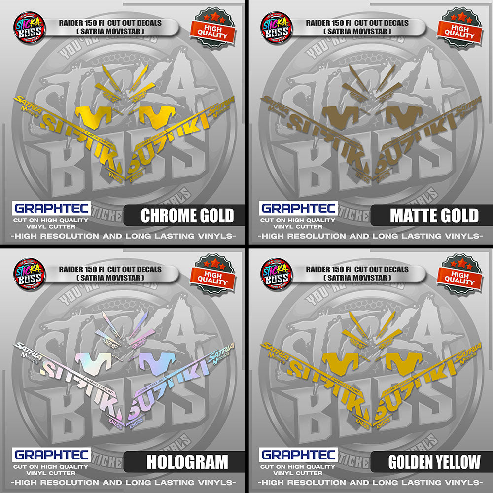 RAIDER 150 FI CUT OUT DECALS ( SATRIA MOVISTAR ) | VINYL WATERPROOF CUT-OUT STICKER DECALS