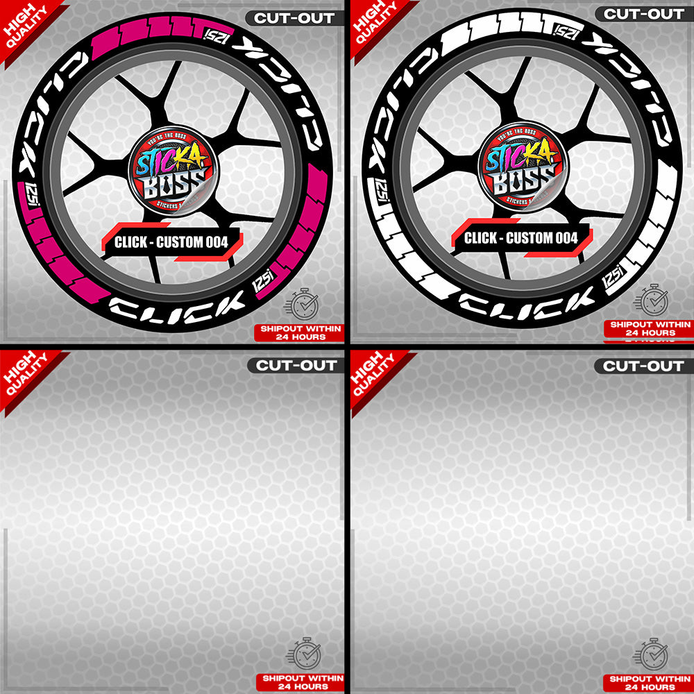 CLICK 125 MAGS STICKER SET ( 2 MAGS ) - CUSTOM 004 | VINYL WATERPROOF CUT-OUT DECALS