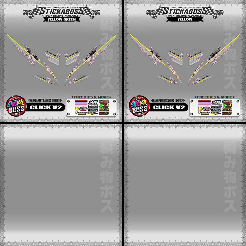 【PREMIUM UV PRINT】TRANSPARENT CLICK 125 / 150 V2 DECALS ( SAKURA INSPIRED )【WITH FREEBIES】