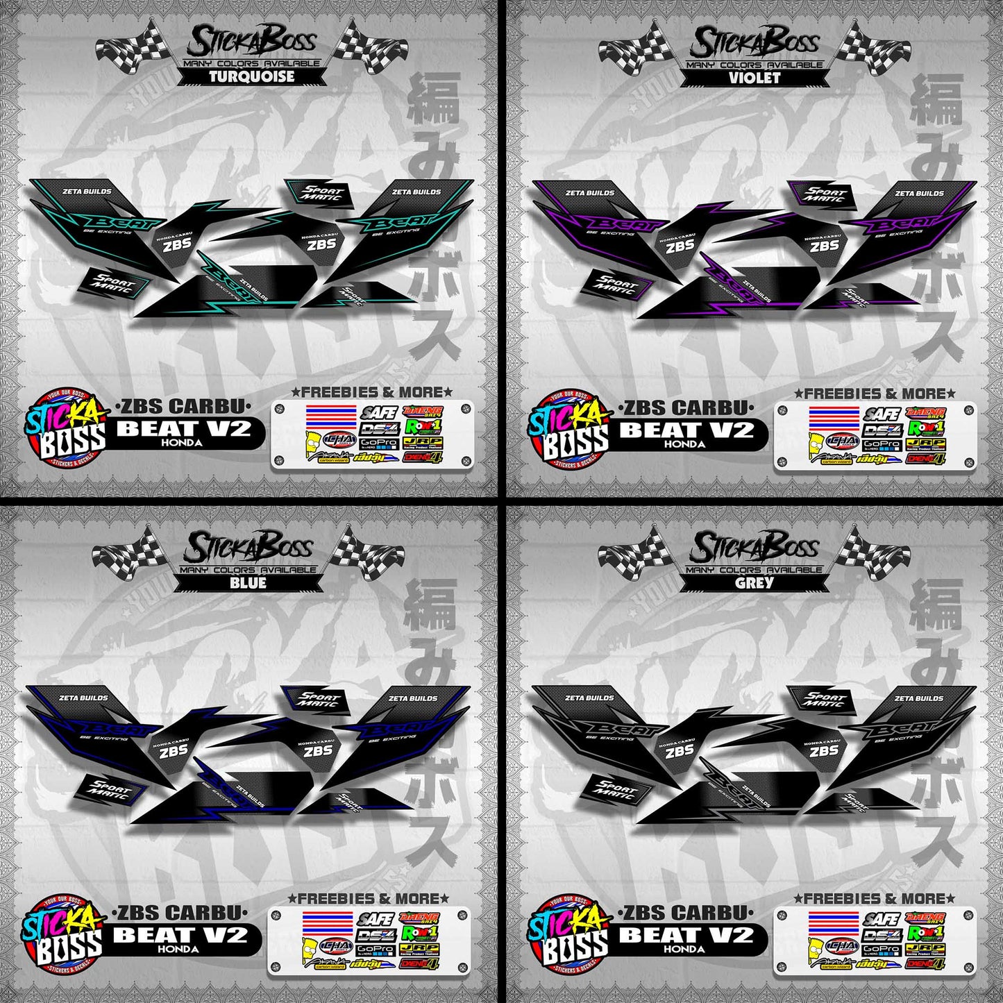 BEAT V2 DECALS ( ZBS CARBU )【WITH FREEBIES】