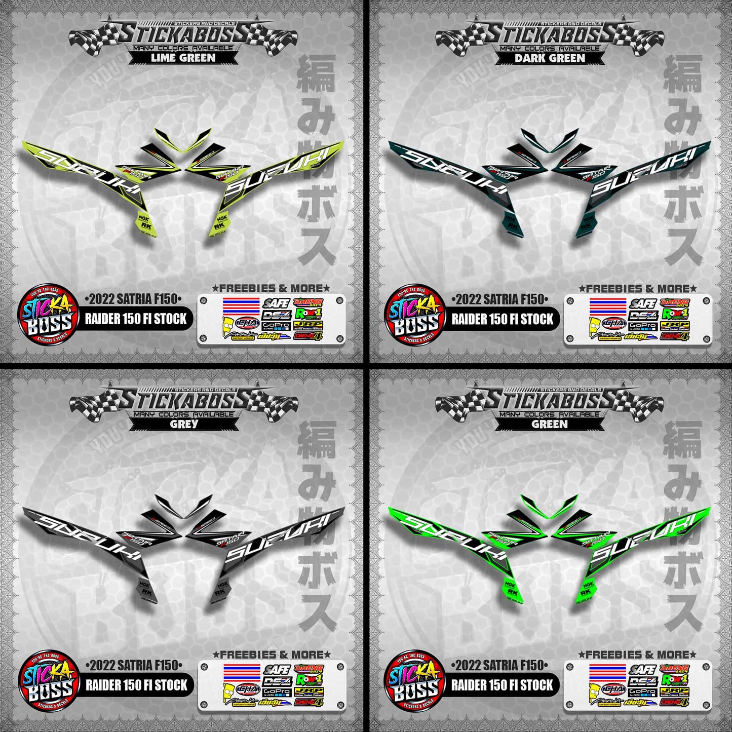 SUZUKI RAIDER 150 FI STOCK DECALS ( 2022 SATRIA F150 )【WITH FREEBIES】