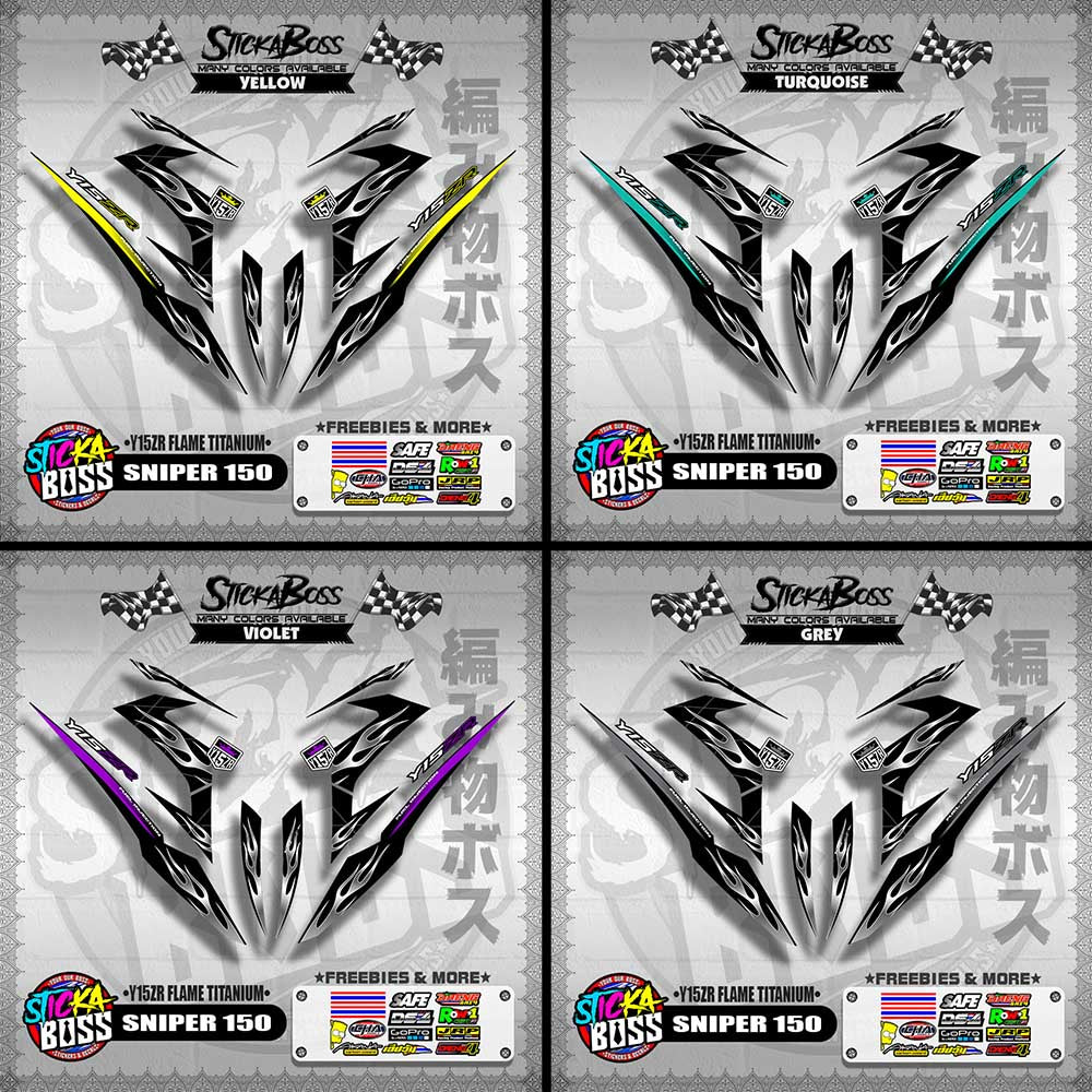 SNIPER 150 DECALS ( Y15ZR FLAME TITANIUM )【WITH FREEBIES】