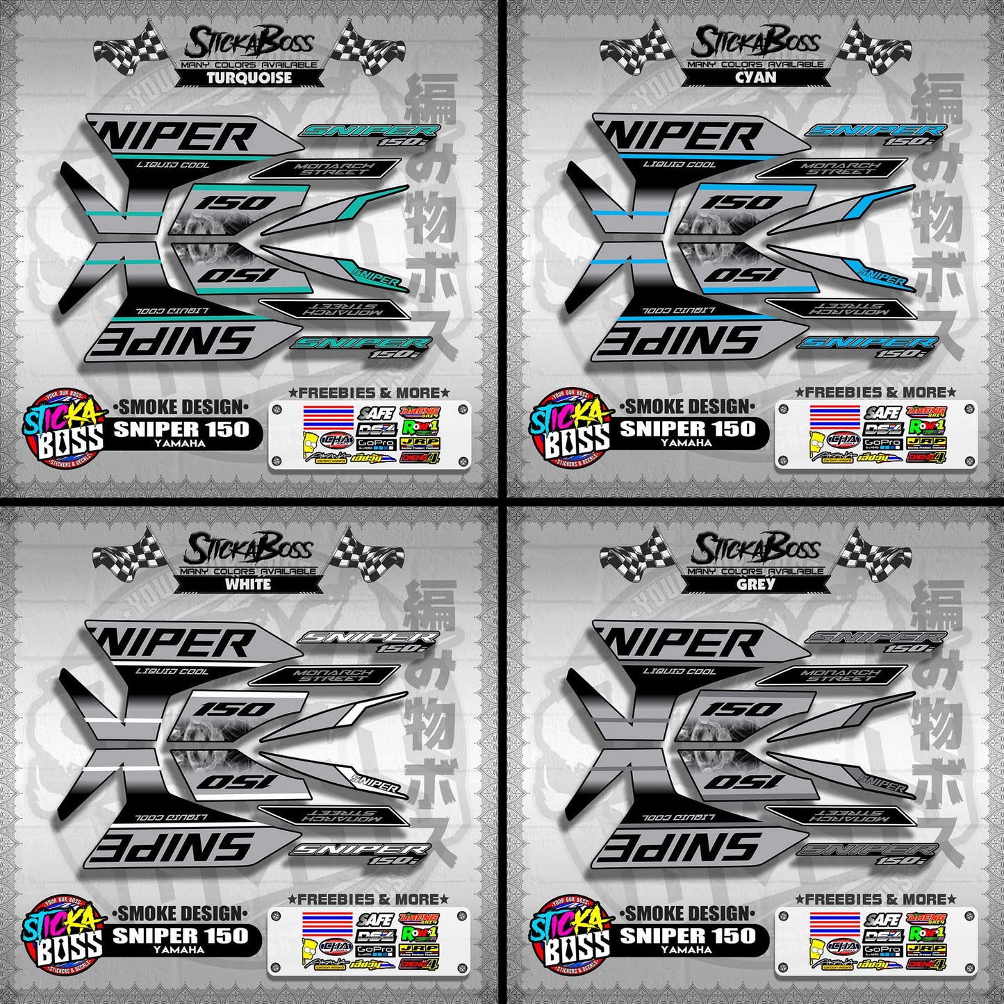 SNIPER 150 DECALS ( SMOKE DESIGN )【WITH FREEBIES】